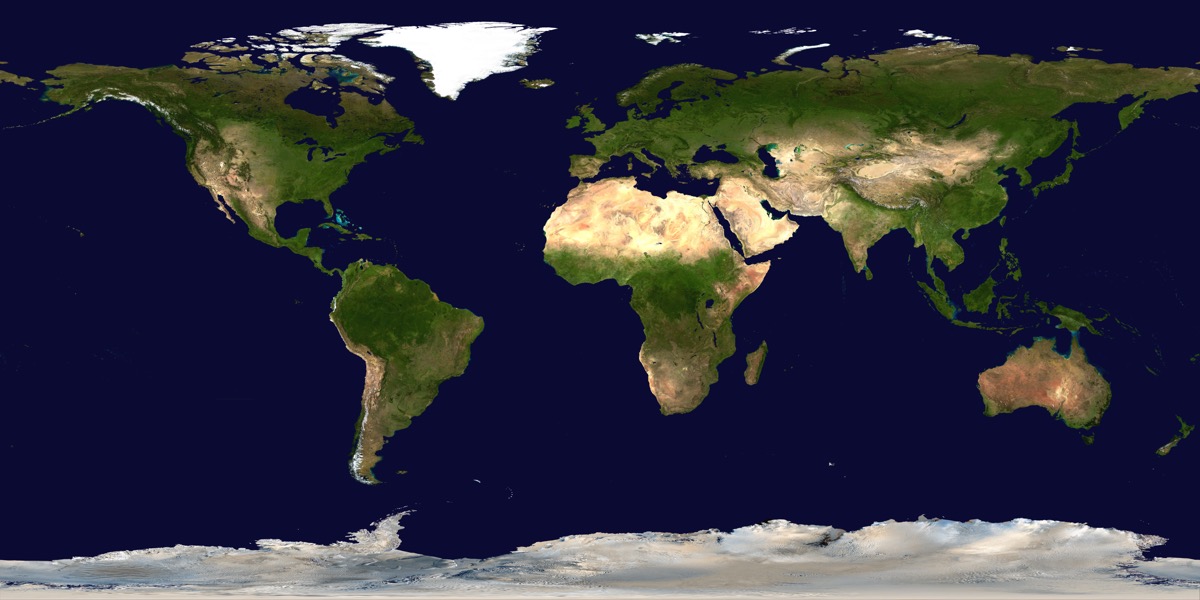 Satellite image of Earth showing LabPocket is reachable from every continent
